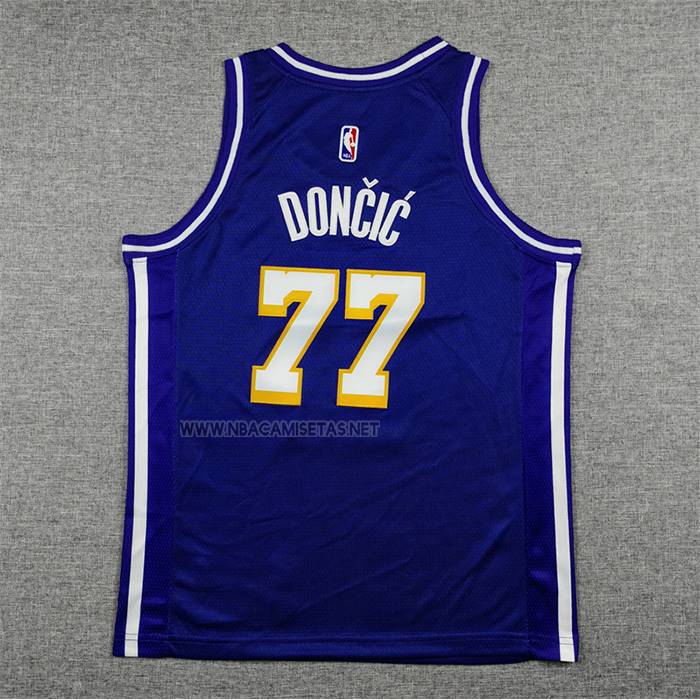 Camiseta Nino Los Angeles Lakers Luka Doncic NO 77 Statement 2025-26 Violeta